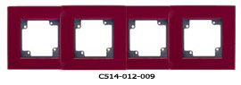 Гуси-Электрик С514-012-009 Рамка четырехместная (темно-серая платформа, цвет бордо