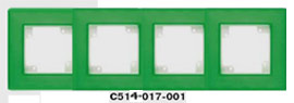 Гуси-Электрик С514-017-001 Рамка четырехместная (белая платформа), цвет зеленый