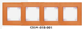 Гуси-Электрик С514-018-001 Рамка четырехместная (белая платформа), цвет оранж