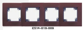 Гуси-Электрик С514-019-009 Рамка четырехместная (темно-серая платформа), цвет бургунди