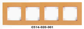 Гуси-Электрик С514-020-001 Рамка четырехместная (белая платформа), цвет персик
