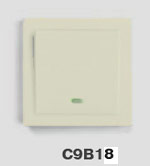 Гуси-Электрик С9В18-003 Выключатель однокл.с зеленым светоиндикатором , 10 А, 250 V, цвет бежевый