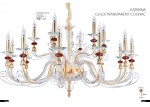 Люстра Crystal Lux CATARINA SP12+6 GOLD/TRANSPARENT-COGNAC (1360/318)