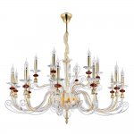 Люстра Crystal Lux CATARINA SP12+6 GOLD/TRANSPARENT-COGNAC (1360/318)