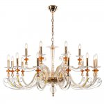 Люстра Crystallux CATARINA SP12+6 V2 GOLD/TRANSPARENT-COGNAC CATARINA