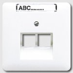 JUNG CD 500/CD plus Серый Накладка 2-ой наклонной ТЛФ/комп розетки с полем для надписи (CD569-2NAUAGR)