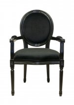 Мягкий стул с подлокотниками Diella Black Velvet MAK interior CF-1916B-BV Черный