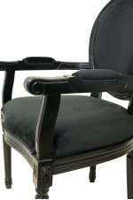 Мягкий стул с подлокотниками Diella Black Velvet MAK interior CF-1916B-BV Черный