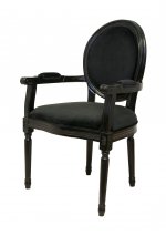 Мягкий стул с подлокотниками Diella Black Velvet MAK interior CF-1916B-BV Черный