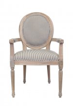 Мягкий стул с подлокотниками Diella Pinstripe MAK interior CF-1916B-P Бежевый, черный