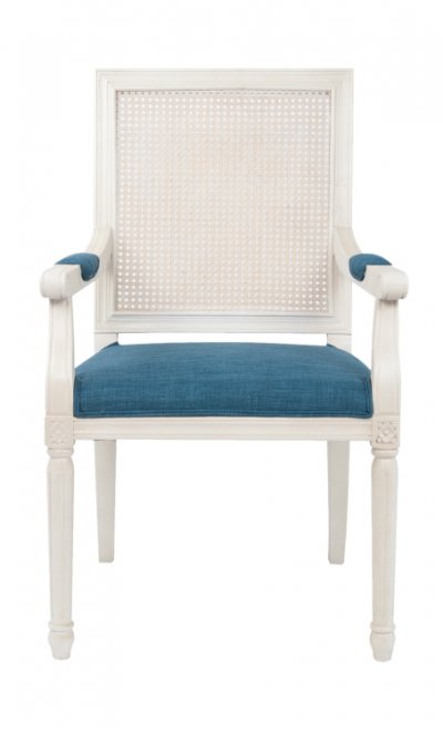 Мягкий стул с подлокотниками Wilton White MAK interior CF-1998B-W Синий