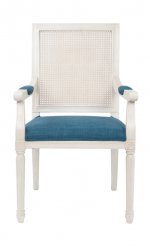Мягкий стул с подлокотниками Wilton White MAK interior CF-1998B-W Синий