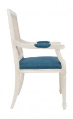 Мягкий стул с подлокотниками Wilton White MAK interior CF-1998B-W Синий