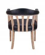 Мягкий стул с подлокотниками Tanner Black Leather MAK interior CH-262-BGL Черный