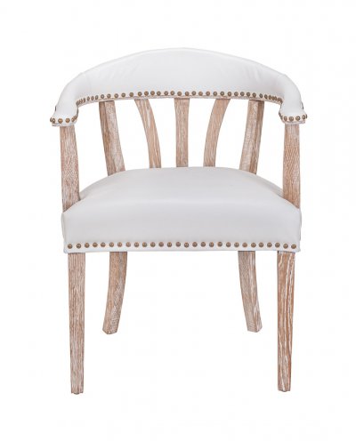 Мягкий стул с подлокотниками Tanner White Leather MAK interior CH-262-WGL Белый