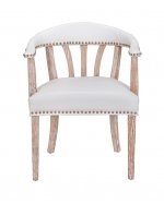 Мягкий стул с подлокотниками Tanner White Leather MAK interior CH-262-WGL Белый