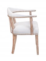 Мягкий стул с подлокотниками Tanner White Leather MAK interior CH-262-WGL Белый