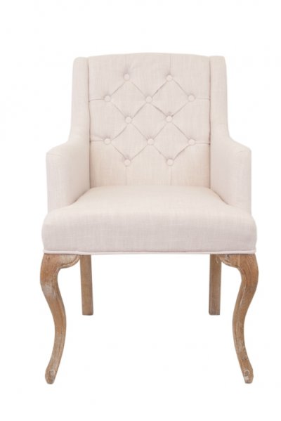 Мягкий стул с подлокотниками Deron White MAK interior CH-270. Бежевый