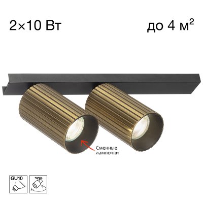Citilux AXEL CL512523R Спот поворотный двойной Бронза Рифлёный