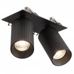 Citilux AXEL CL512D21R Спот поворотный встраиваемый двойной Чёрный Рифлёный