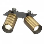 Citilux AXEL CL512D23R Спот поворотный встраиваемый двойной Бронза Рифлёный