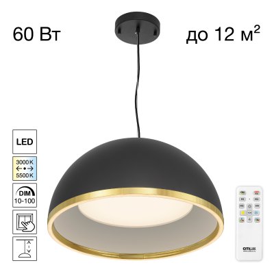 Citilux FLOOM CL736251 Светильник подвесной с пультом Чёрный+Золото
