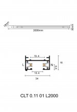 Шинопровод однофазный с питанием и заглушкой Crystal Lux CLT 0.11 01 L2000 WH (1407/003)
