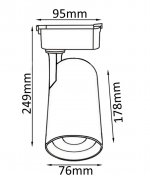 Cветильник трековый однофазный Crystal Lux CLT 0.31 006 30W BL (1409/014)