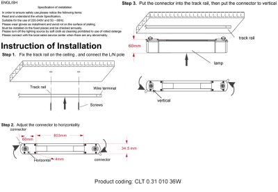 Светильник однофазный Crystal Lux CLT 0.31 010 36W BL M4000К (1409/036) Светильник однофазный Crystal Lux CLT 0.31 010 36W BL M4000К (1409/036)