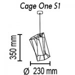 Подвесной светильник Cage One S1 16 01g, металл (желтый)/ткань (белая), D23/H35, 1 x E27