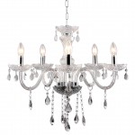 Люстра подвесная Christi-CL60E14*5CH металл, стекло 5*E14*40W