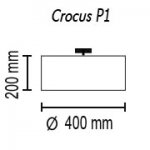Потолочный светильник Crocus Glade P1 01 03g,металл (никель/сатин)/ткань бордо, ?40/Н20см, 1х Е27 ma