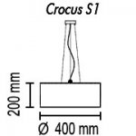 Подвесной светильник Crocus Glade S1 01 01g, металл (никель/сатин)/ткань (белая), ?40/Н20см, 1х Е27