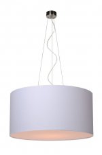 Подвесной светильник Crocus Glade S1 01 01g, металл (никель/сатин)/ткань (белая), ?40/Н20см, 1х Е27