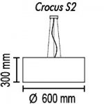 Подвесной светильник Crocus Glade S2 01 06g металл (никель/сатин)/ткань (серая), ?60/Н30см, 1х Е27 m
