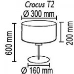 Настольный светильник Crocus Glade T2 01 01g металл(мат.ник.)/ткань(белая), D30/Н60см,ос.D16см,1*Е27