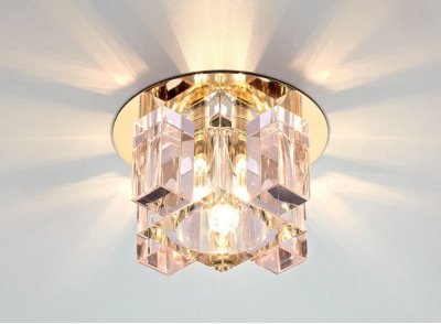 Встраиваемый светильник Ambrella D1037 PI/CL/G