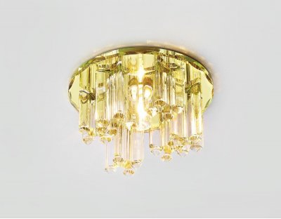 Светильник точечный Ambrella D1050 CL/CL/G золото/прозрачный G9 CRYSTAL SPOT