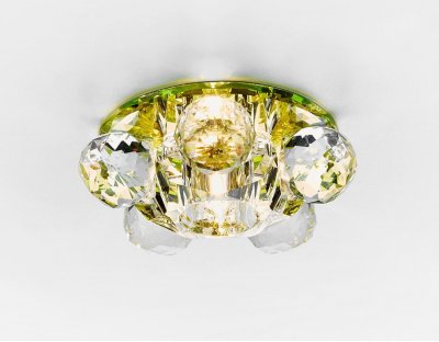 Светильник точечный Ambrella D1055 G/CL золото/прозрачный G9 CRYSTAL SPOT