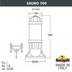 Садовый светильник-столбик FUMAGALLI SAURO 500  D15.553.000.AXE27H.FRA