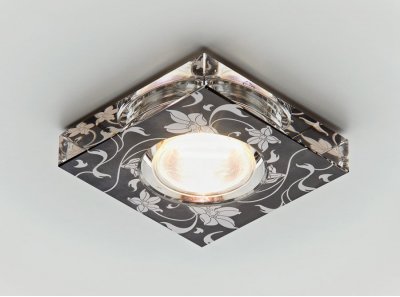 Точечный светильник Ambrella с узором и орнаментом D2035 BK/W