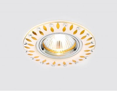 Светильник точечный Ambrella D5533 W/GD белый золотой узор ORGANIC SPOT Светильник точечный Ambrella D5533 W/GD белый золотой узор ORGANIC SPOT