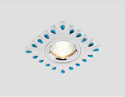 Светильник Ambrella D5550 W/GR белый бирюзовый Светильник Ambrella D5550 W/GR белый бирюзовый