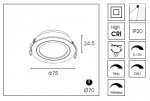 Встраиваемый светильник DA8303DR d.7.5