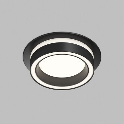 Встраиваемый светильник GLOW, GX53, до 15 Вт, LED, IP20, черный, алюминий, акрил