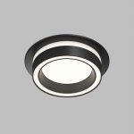 Встраиваемый светильник GLOW, GX53, до 15 Вт, LED, IP20, черный, алюминий, акрил