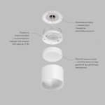 Накладной светильник PILLAR, GX53, до 15 Вт, LED, IP20, белый, алюминий