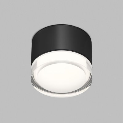 Накладной влагостойкий светильник AQUA, GX53, до 15 Вт, LED, IP44, черный, алюминий, акрил