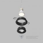 Встраиваемый влагозащищённый светильник HYDRO, IP44, до 15 Вт LED, GU10, алюминий, чёрный