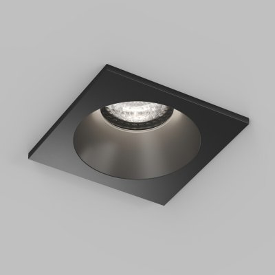 Встраиваемый влагозащищённый светильник COVE, IP44, до 15 Вт LED, GU10, алюминий, чёрный